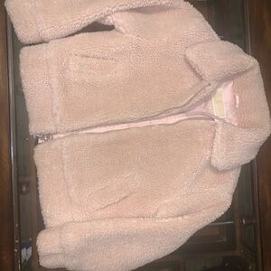 Michael Kors Blush Pink Sherpa Jacket with Bucket hat